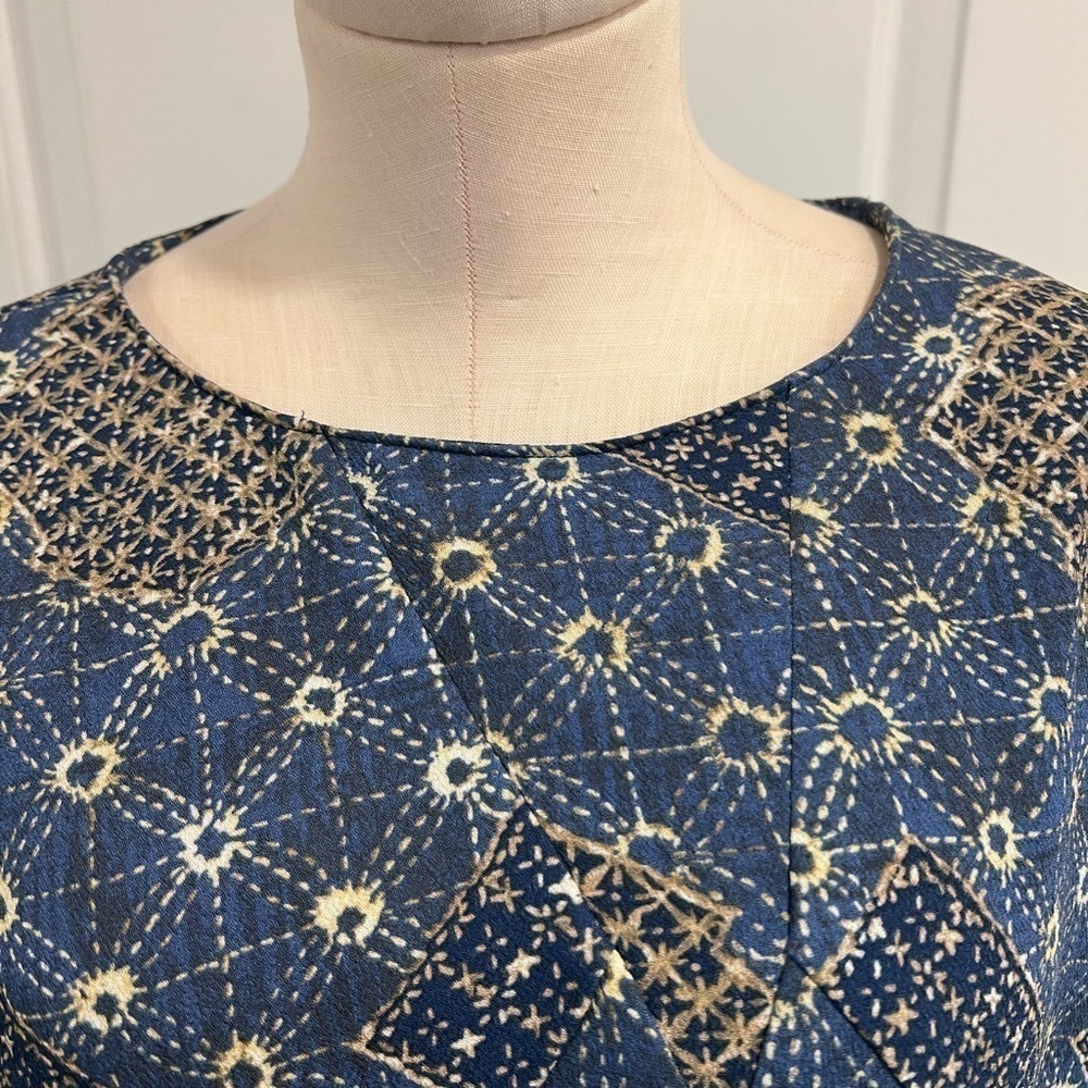 Zara Basic Blue Patchwork Tunic Dress - image 3